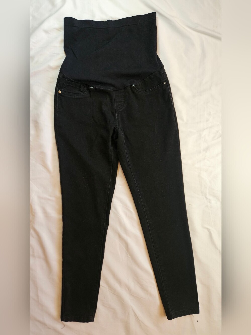Sandpiper Maternity Womens Black Skinny Jeans With Over The Tummy Panel Size S